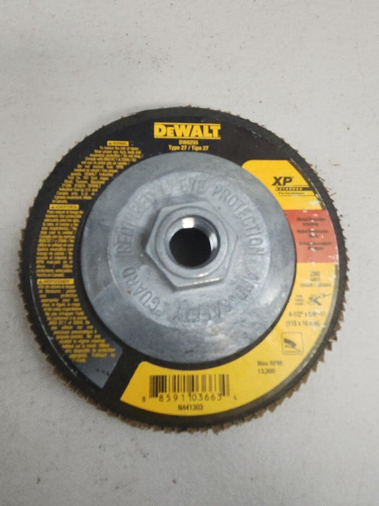 DEWALT DW 8255 4 1/2" x 5/8-11 Z60 Grit Flap Disc – 10 Pack