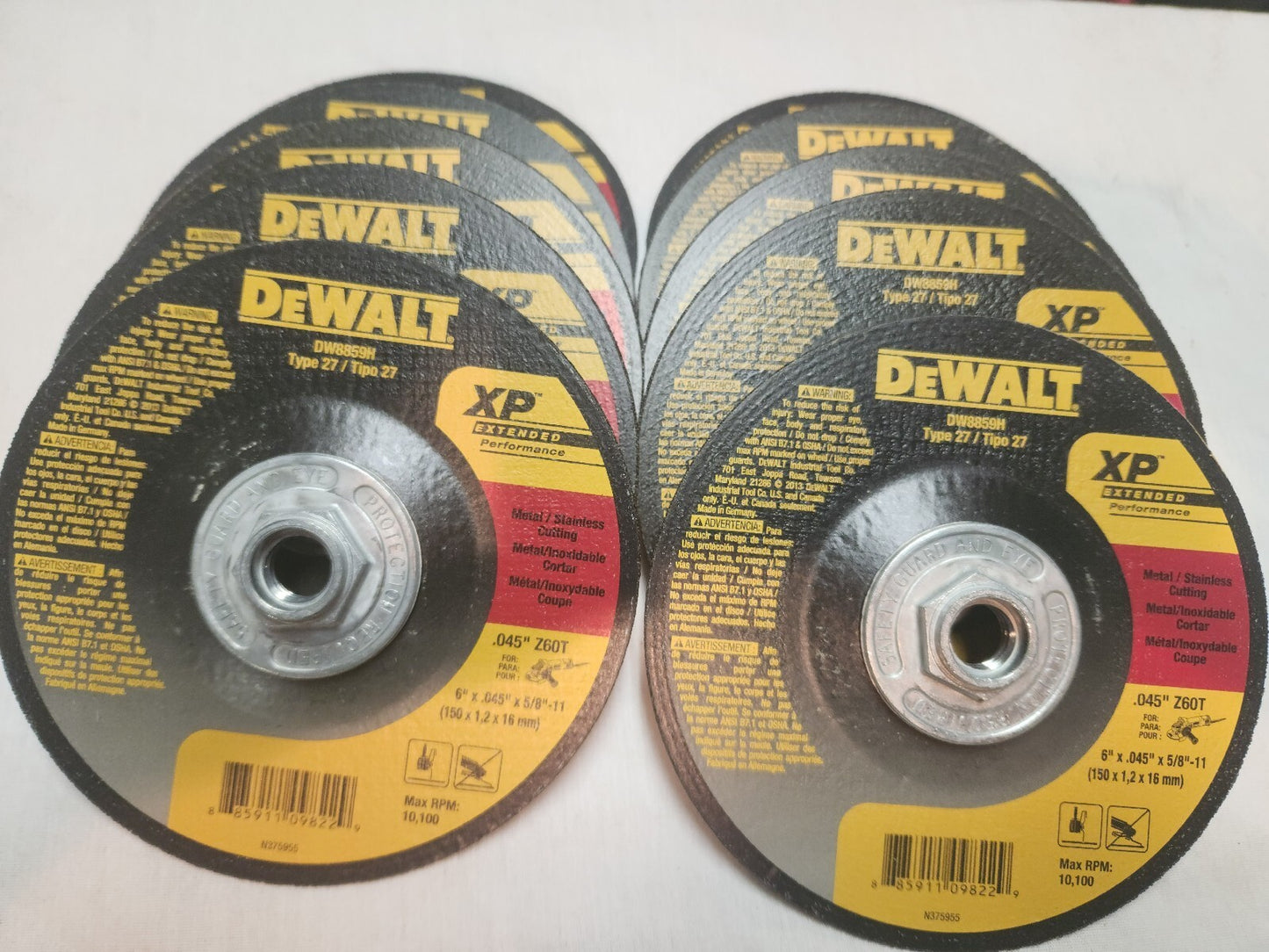 Dewalt DW 8859 H 6" X .045" X 5/8-11" Thin Cut-Off Wheel 10 Pack