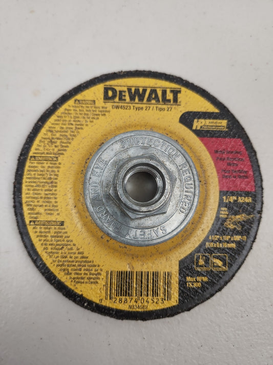 Dewalt DW 4523 4-1/2" x 1/4" x 5/8"-11 Metal Grinding Wheels 10 Pack